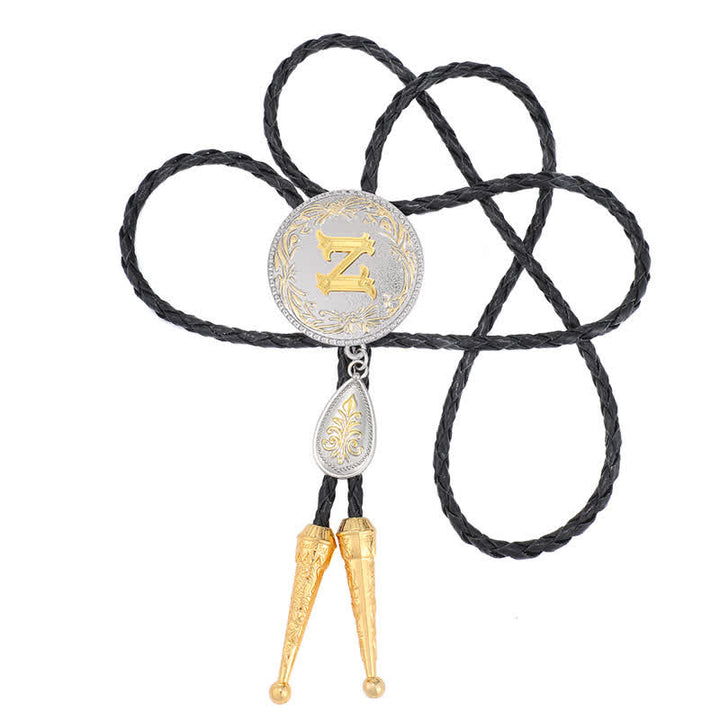 Initial Letter A To Z Bolo Tie With Teardrop-Shaped Pendant - image 51