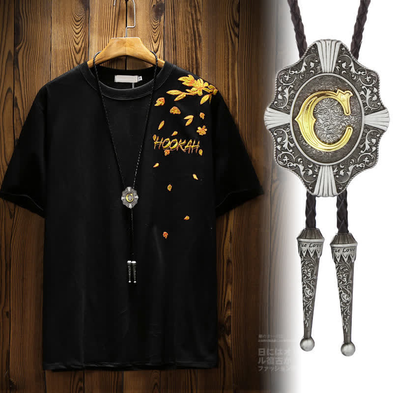 Intricate Filigree Design Initial Letter A To Z Bolo Tie - image 1