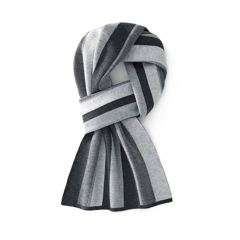 Men's Modern Professional Striped Business Scarf - Gray - image 5