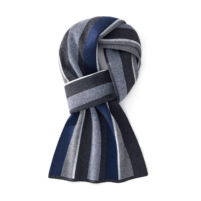 Men's Modern Professional Striped Business Scarf - Navy - image 3