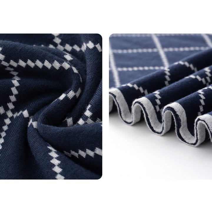 Men's Corporate Elegance Diamond Pattern Business Scarf - image 1