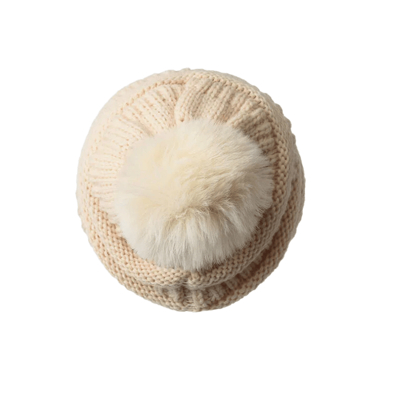 Women's Winter Keep Warm Knitted Beanie Hat With Hairball - image 2