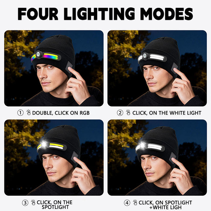 Winter LED Lighting RGB Mode Knitted Beanie Hat - image 6