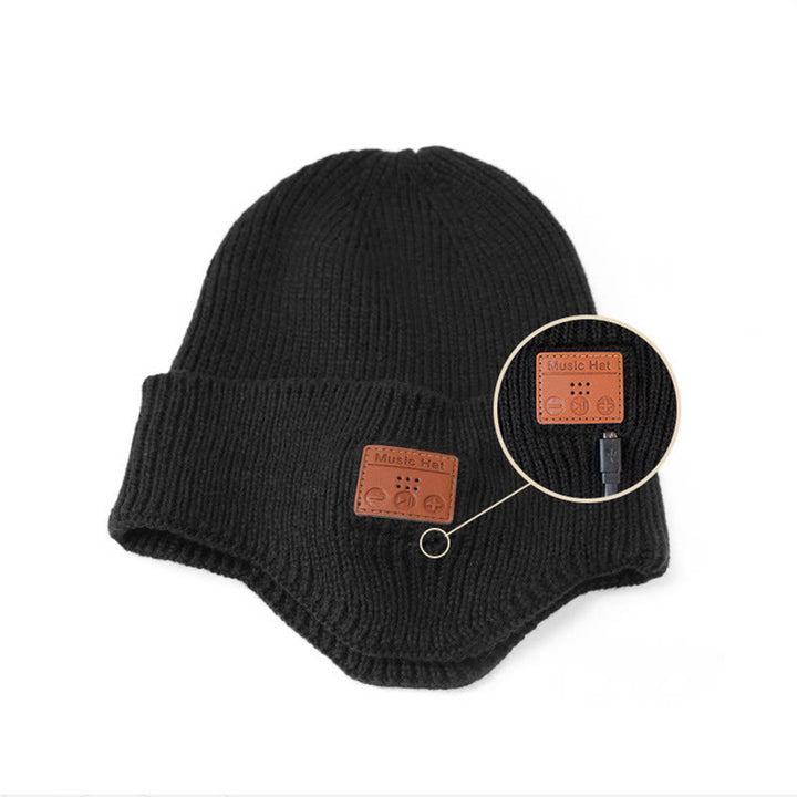 Winter Bluetooth Music Lighting Knitted Beanie Hat Detachable - image 5