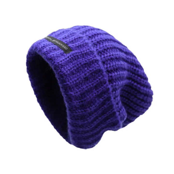 Winter Keep Warm Solid Color Knitted Beanie Hat - Royal Blue - Adjustable (21 5/8"-22 7/8") - image 3