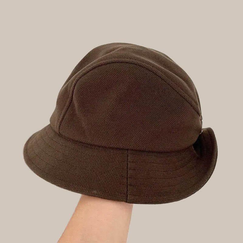 Keep Warm Brown Winter Flip Brim Fisherman Hat - image 2