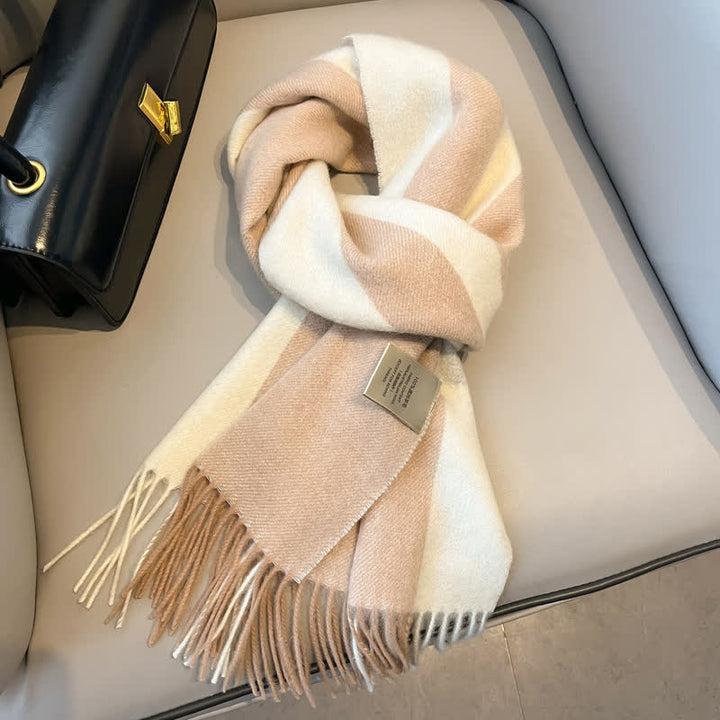 Unisex Check Pattern Warm Wool Scarf With Tassels - #28 - image 32