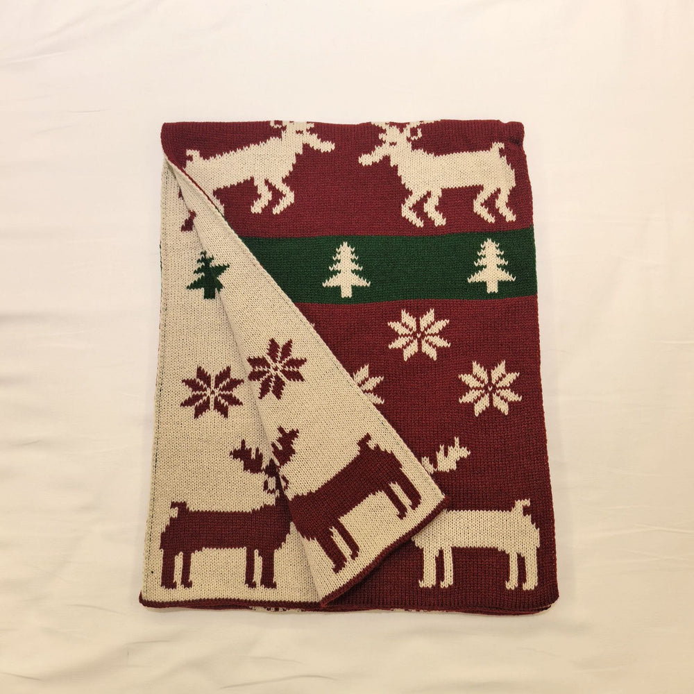 Women's Snowflake Deer Christmas Winter Knitted Scarf - image 1