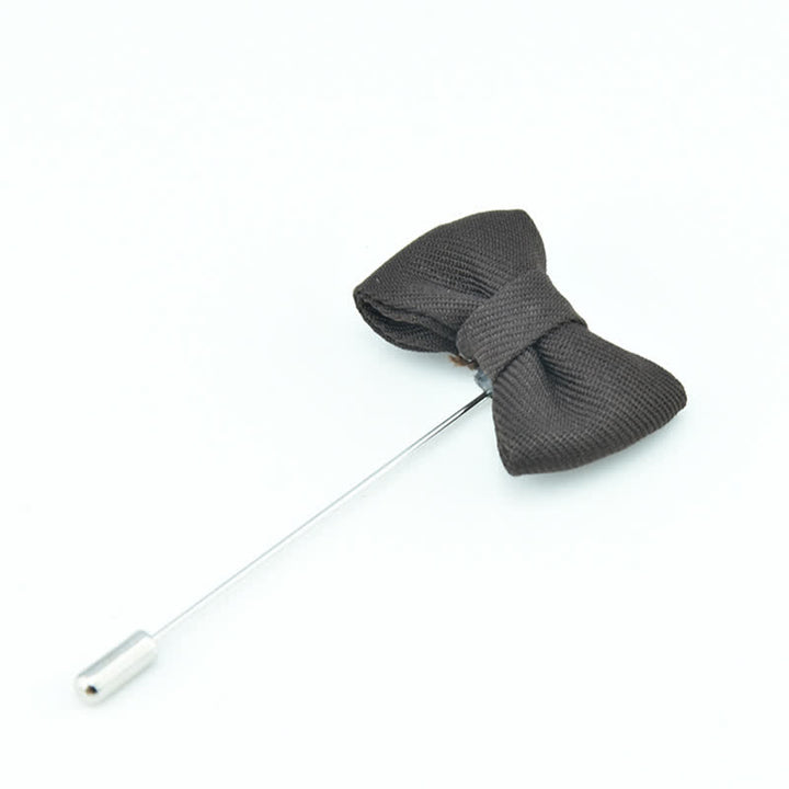 Men's Wedding Boutonniere Bow Tie Shape Cloth Lapel Pin - Coffee - image 15