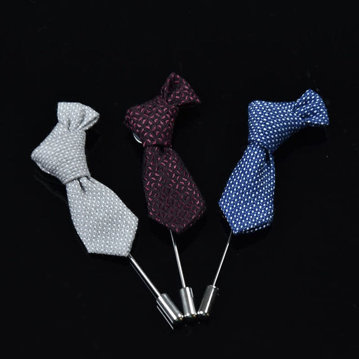 Men's Creative Mini Necktie Shape Wedding Cloth Lapel Pin - image 1