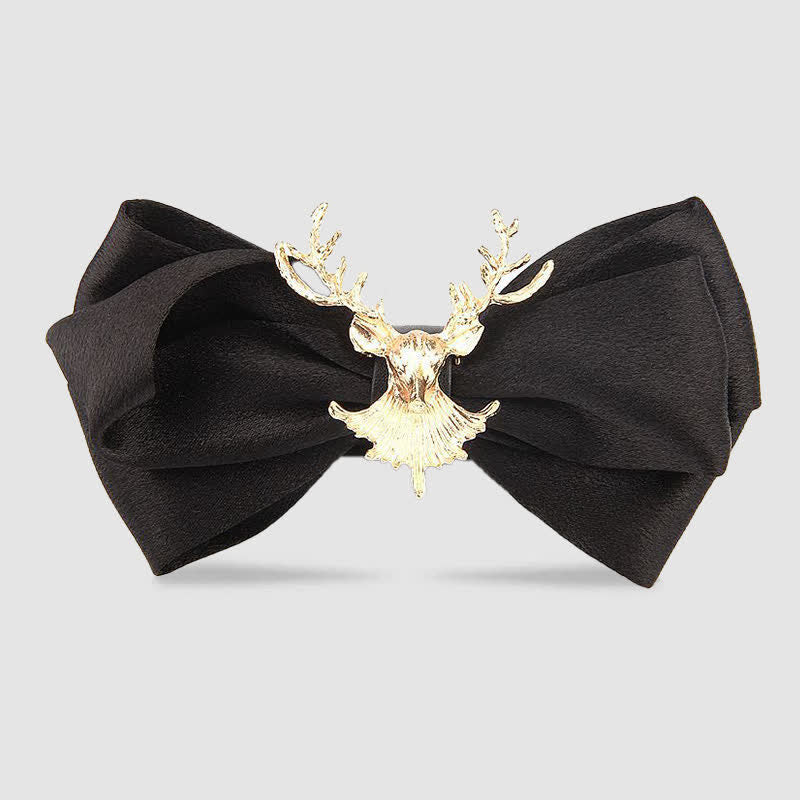 Deer Head Metal Decor Festive Holiday Bow Tie - Black #1 - image 1