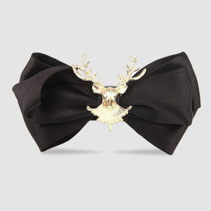Deer Head Metal Decor Festive Holiday Bow Tie - Black #1 - image 1