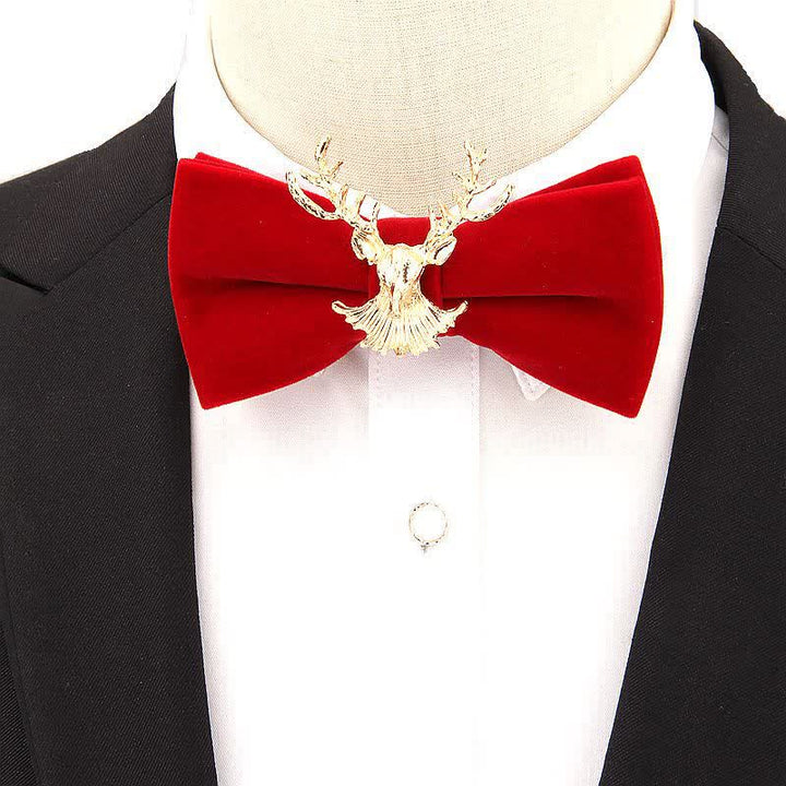Deer Head Metal Decor Festive Holiday Bow Tie - image 3