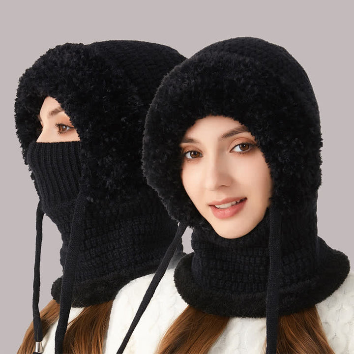 3 In 1 Plush Knitted Beanie Hat With Scarf And Mask - image 7