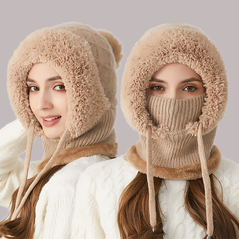 3 In 1 Outdoor Warm Knitted Beanie Hat With Scarf And Mask - image 4