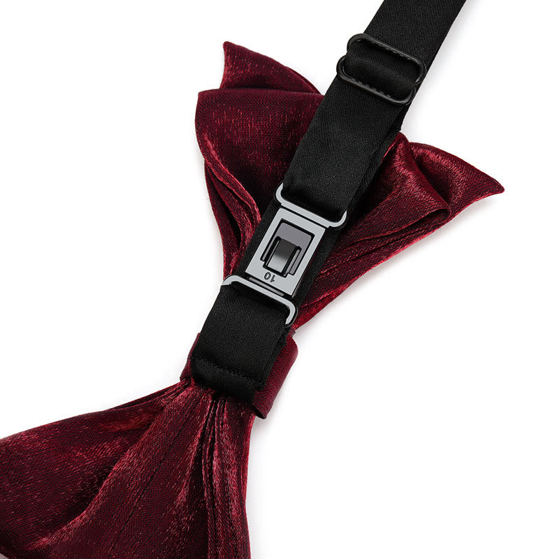 Men's Gentleman Fish Tail Shaped Solid Color Bow Tie - image 2