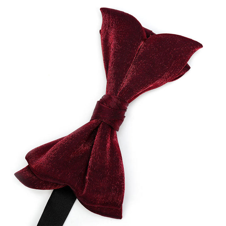 2Pcs Men's Solid Color Pocket Square Bow Tie - image 2