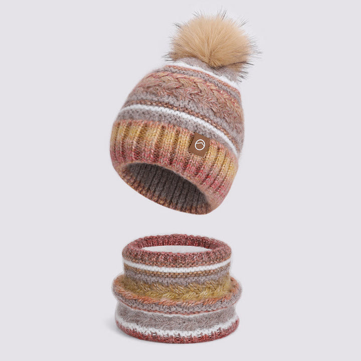 2Pcs Colorful Winter Keep Warm Neck Gaiter Knitted Hat - Style #3 - Adjustable (21 5/8"-23 5/8") - image 3