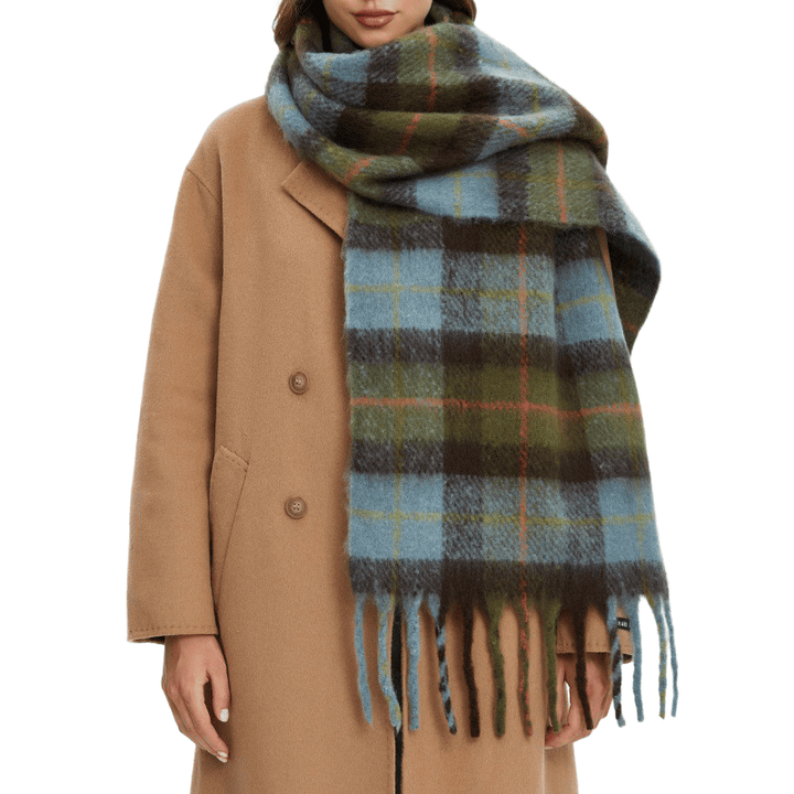 Women's Winter Thick Warm Plaid Tassels Shawl Scarf - image 1