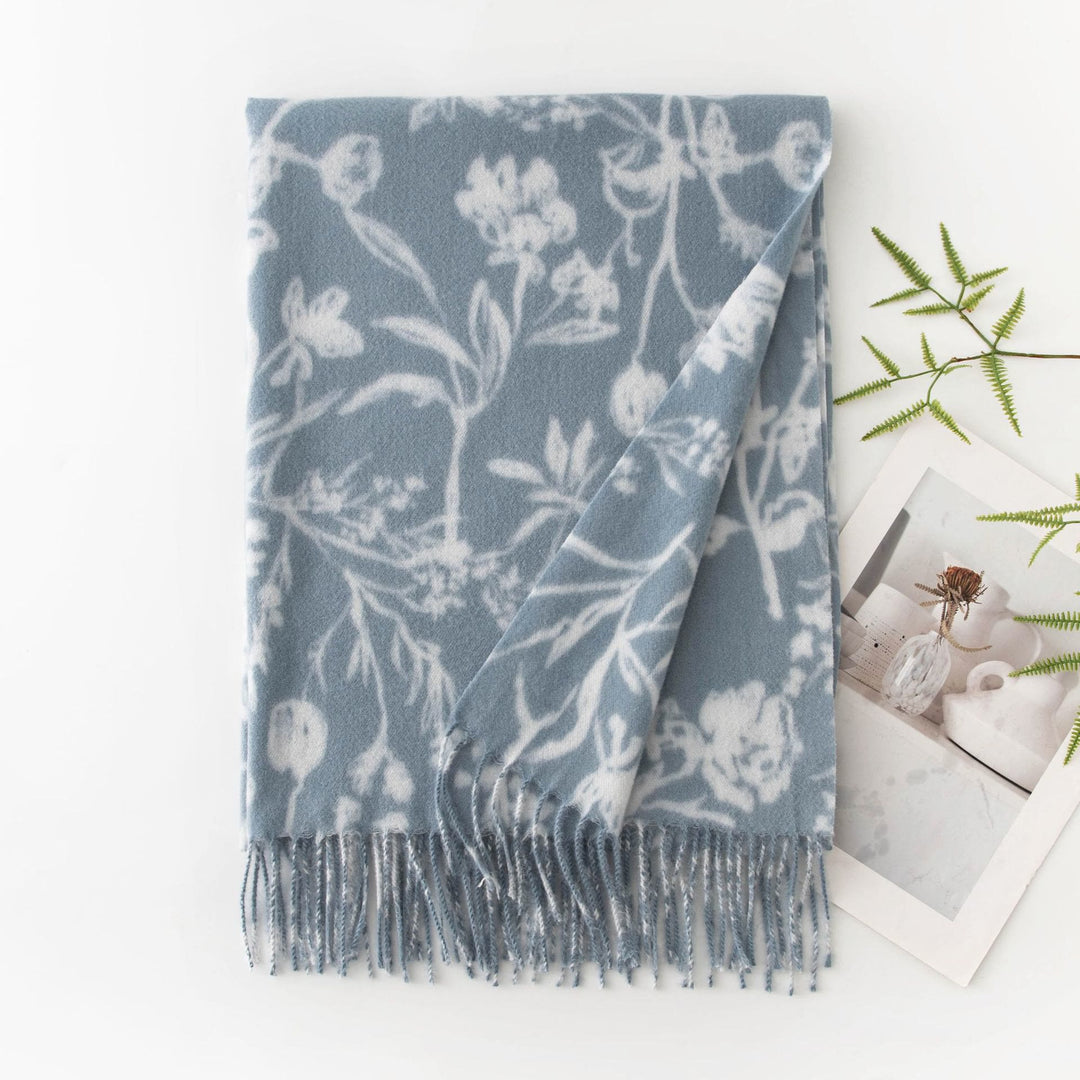 Women's Winter Warm Flower Printed Shawl Scarf - Style #4 - image 5