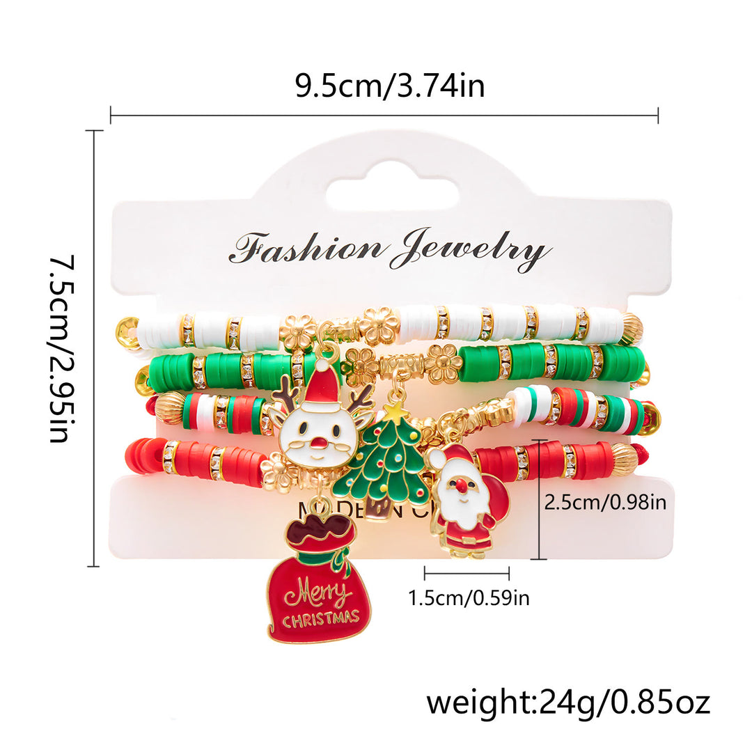 4Pcs Christmas Colored Woven Soft Ceramic Bracelet - image 13