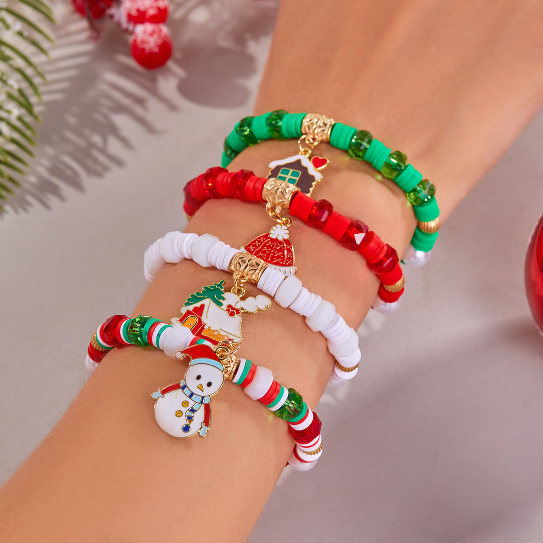 4Pcs Christmas Colored Woven Soft Ceramic Bracelet - image 12
