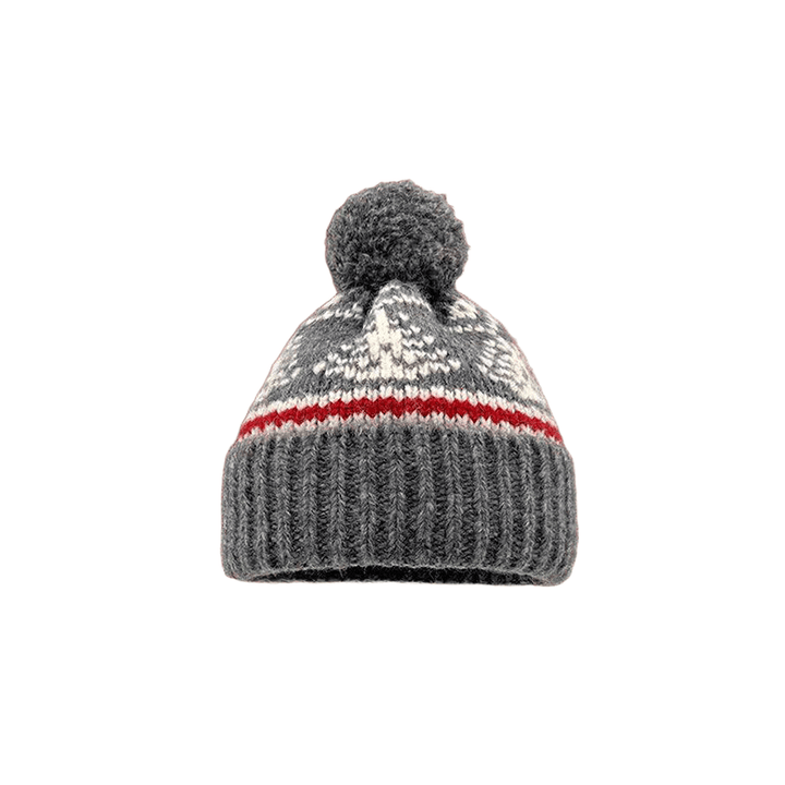 Fair Island Style Women's Winter Knitted Hat - Dark Grey - M(22"-22 7/8") - image 3