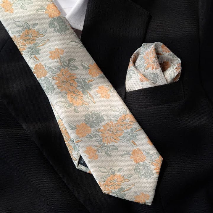 5Pcs Men's Beige Flower Pattern Bow Ties Gift Box - image 2