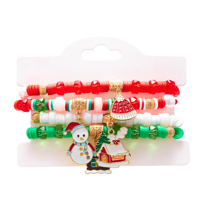 4Pcs Christmas Colored Woven Soft Ceramic Bracelet - Style #6 - image 11
