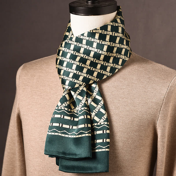 Men's Retro Ethnic Style Long Pure Silk Scarf - Style #15 - image 14