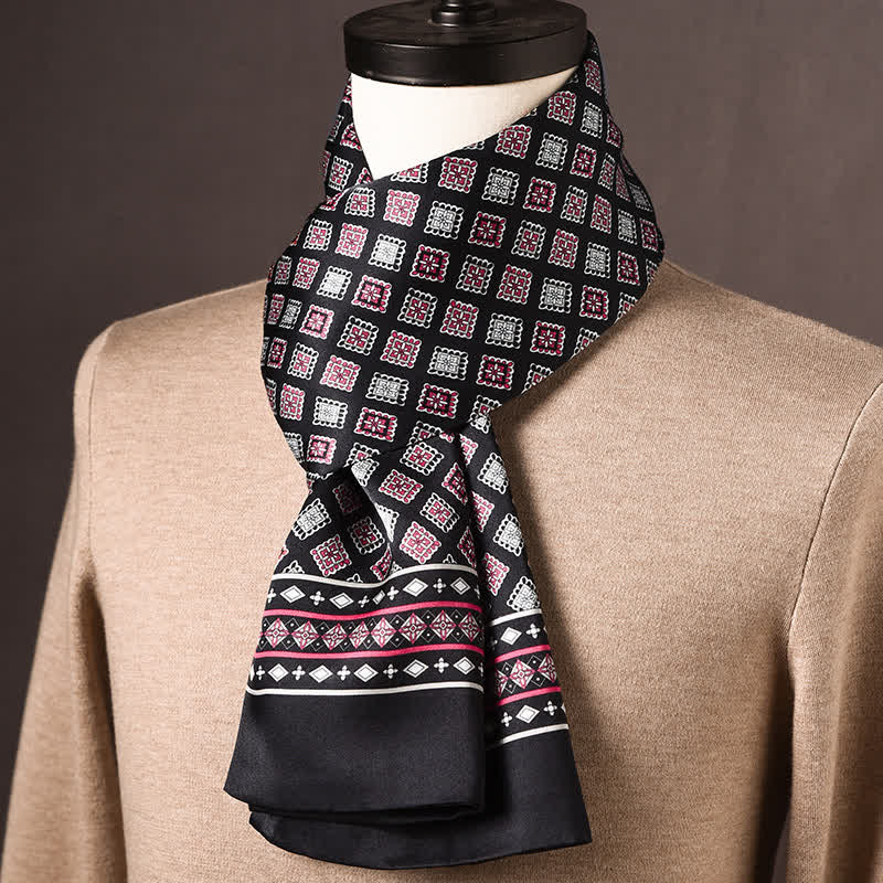 Men's Retro Ethnic Style Long Pure Silk Scarf - Style #22 - image 21