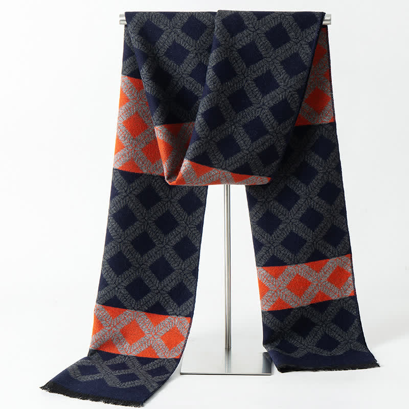 Men's British Style Checked Pattern Warm Long Scarf - Style #1 - image 0