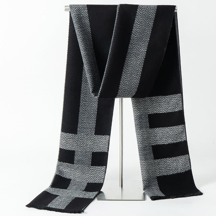 Men's British Style Checked Pattern Warm Long Scarf - Style #8 - image 10