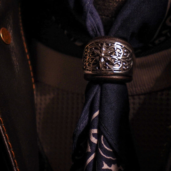 Hexagram Round Button Cashew Printed Pocket Square - image 4