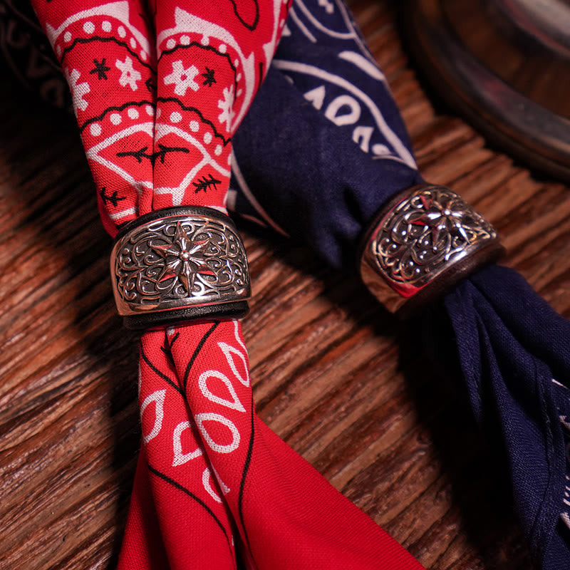 Hexagram Round Button Cashew Printed Pocket Square - image 5