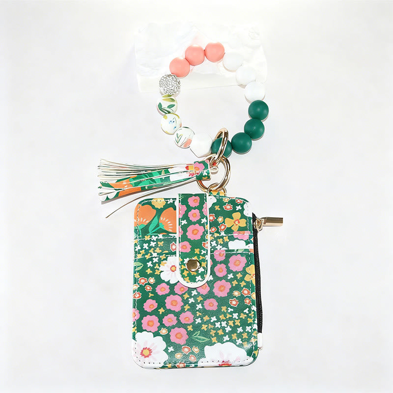 Colorful And Natural Style Floral Print Bracelet Wallet - Style #3 - image 3