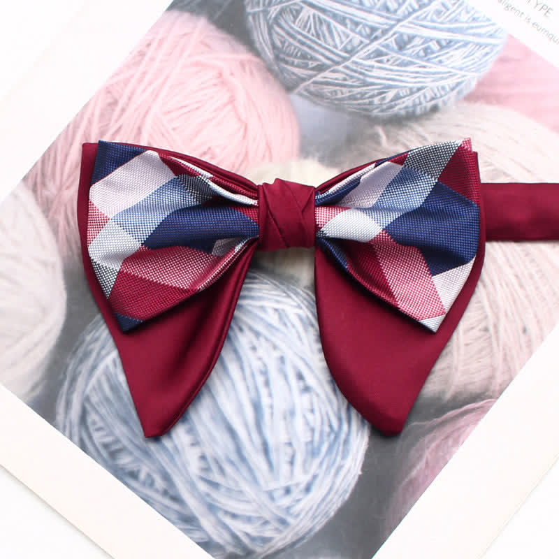 Retro Patternn Double Layers Oversized Pointed Bow Tie - Style #1 - image 1