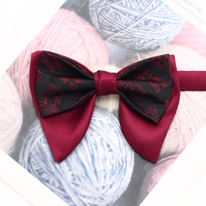 Retro Patternn Double Layers Oversized Pointed Bow Tie - Style #4 - image 5