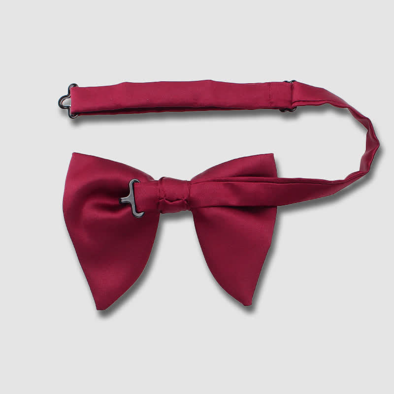 Formal Plaid Striped Double Layers Oversized Pointed Bow Tie - image 4