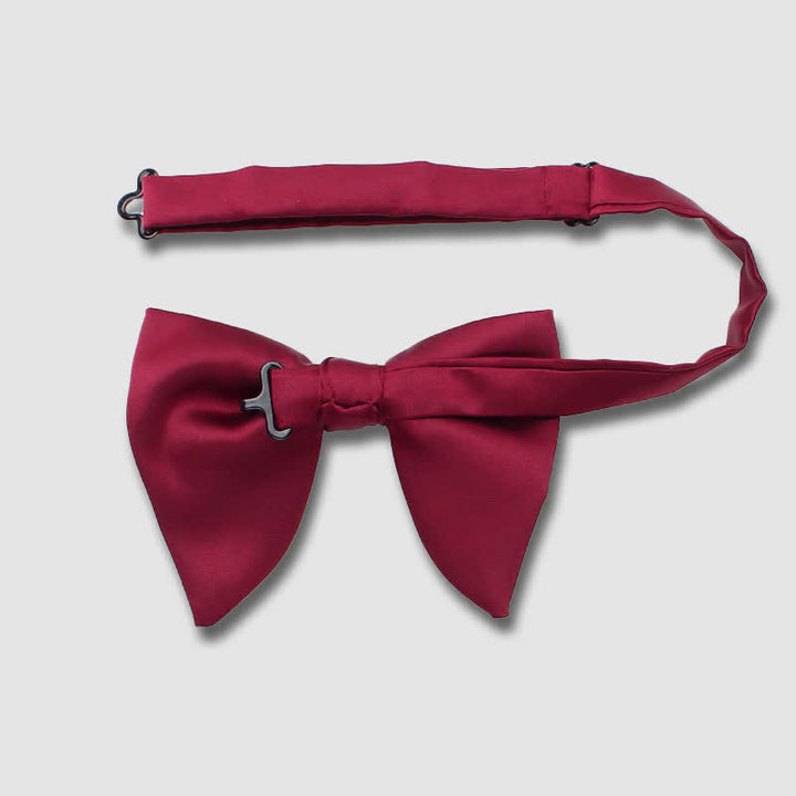 Formal Plaid Striped Double Layers Oversized Pointed Bow Tie - image 4