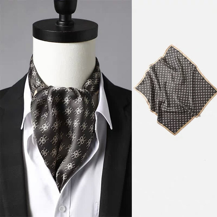 Men's Vintage Paisley Geomatric Pattern Square Scarf - Style #5 - image 4