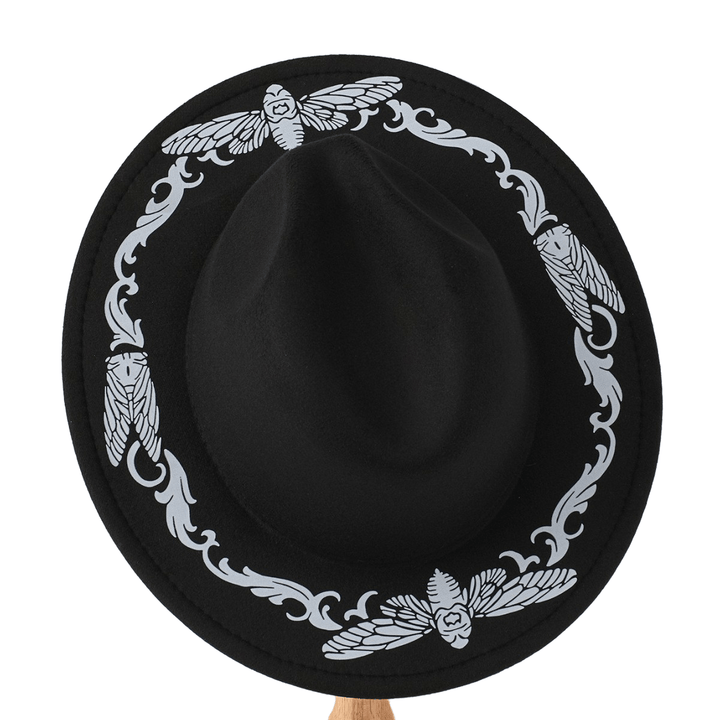 Men's Exquisite Butterfly Cicada Black Cowboy Hat - image 2