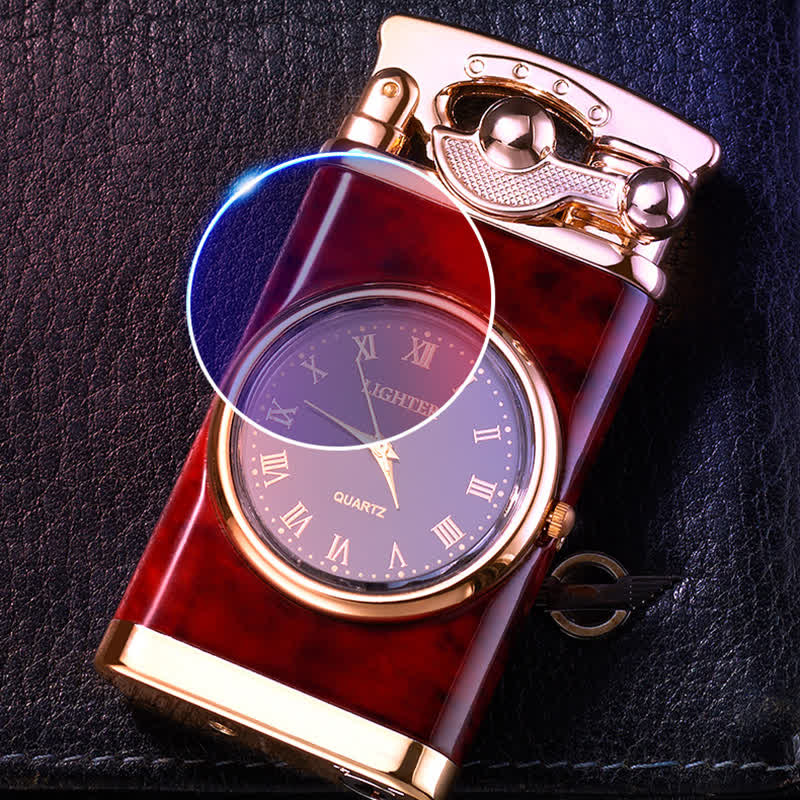 Creative Dial Rocker Arm Inflatable Butane Lighter With Clock - image 7