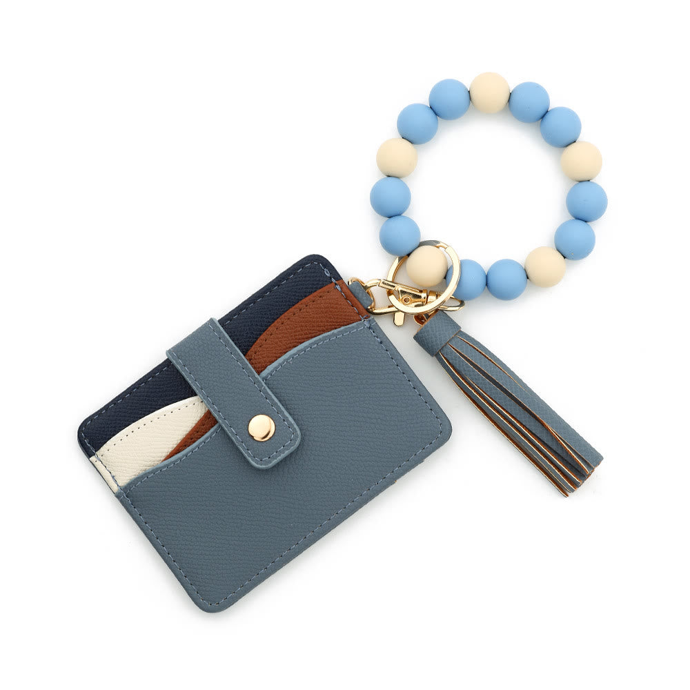 Fashionable Multi-Color Splicing Bracelet Tassel Pendant Wallet - Style #1 - image 0
