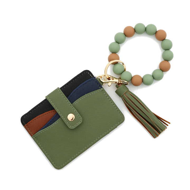 Fashionable Multi-Color Splicing Bracelet Tassel Pendant Wallet - Style #9 - image 8