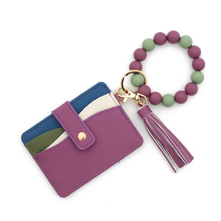 Fashionable Multi-Color Splicing Bracelet Tassel Pendant Wallet - Style #5 - image 4
