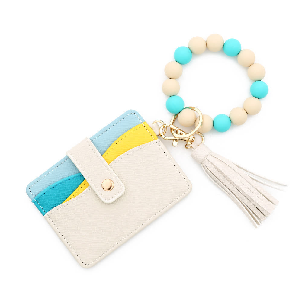 Fashionable Multi-Color Splicing Bracelet Tassel Pendant Wallet - Style #7 - image 6