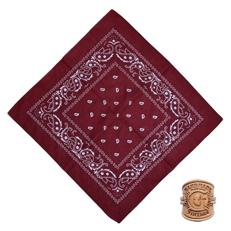 Multi Pattern Retro Pocket Square With Letter Buckle - Style #7 - image 11