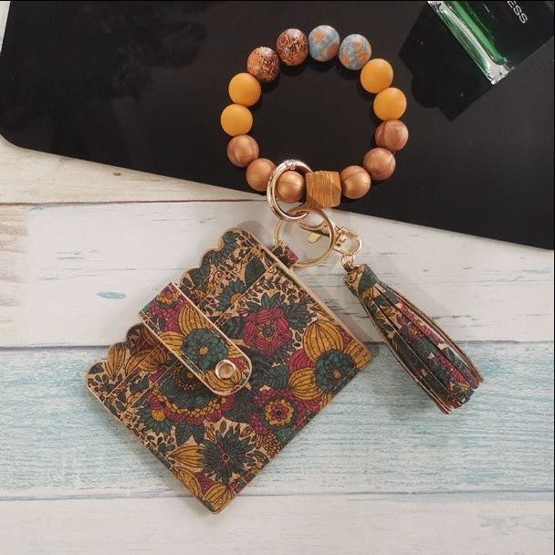 Vintage Colored Fish And Floral Pattern Bracelet Wallet - Style #1 - image 0