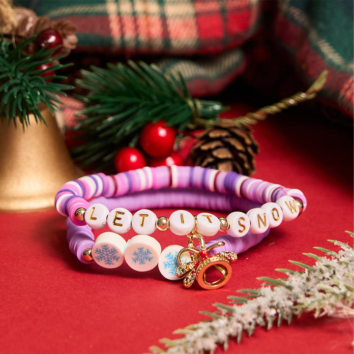 6Pcs Snowflake Christmas Bracelet With Greeting Card - image 3